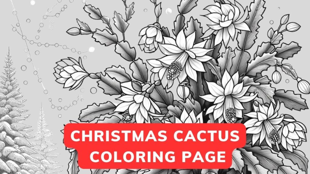 Christmas Cactus Coloring Page Free Printable [PDF] - Flower Coloring Page