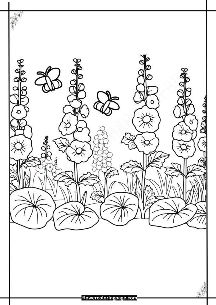 Hollyhock Coloring Pages