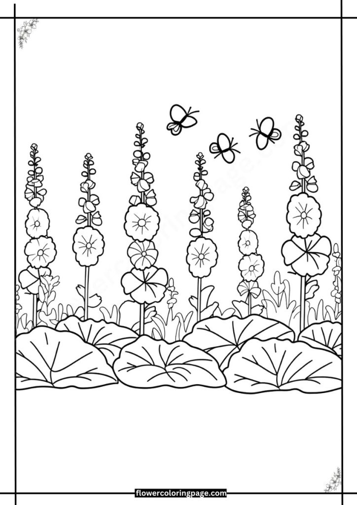 Hollyhock Coloring Pages pdf