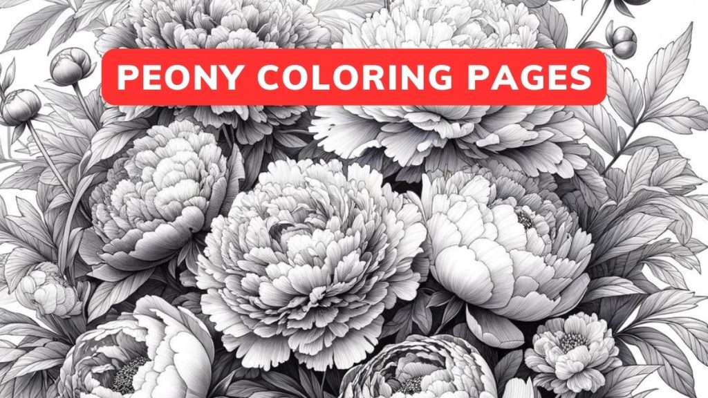 Peony Coloring Pages Free Download PDF [Printables] - Flower Coloring Page