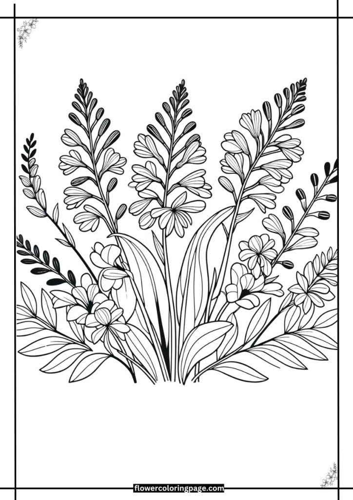 Printable Crocosmia Coloring Pages