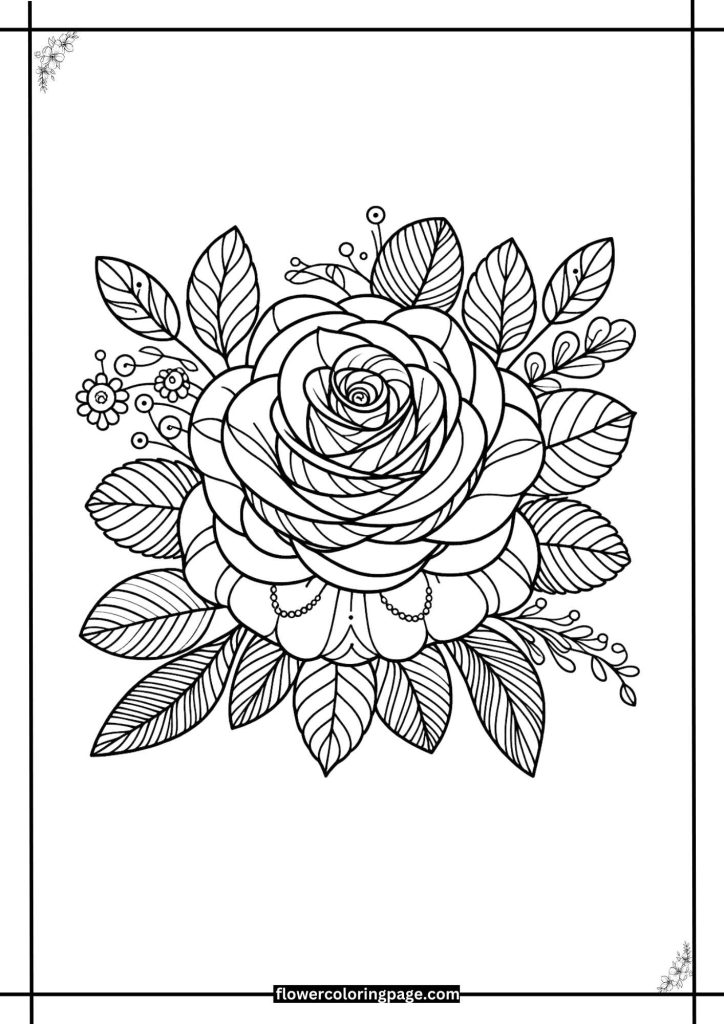 rose coloring pages printable pdf