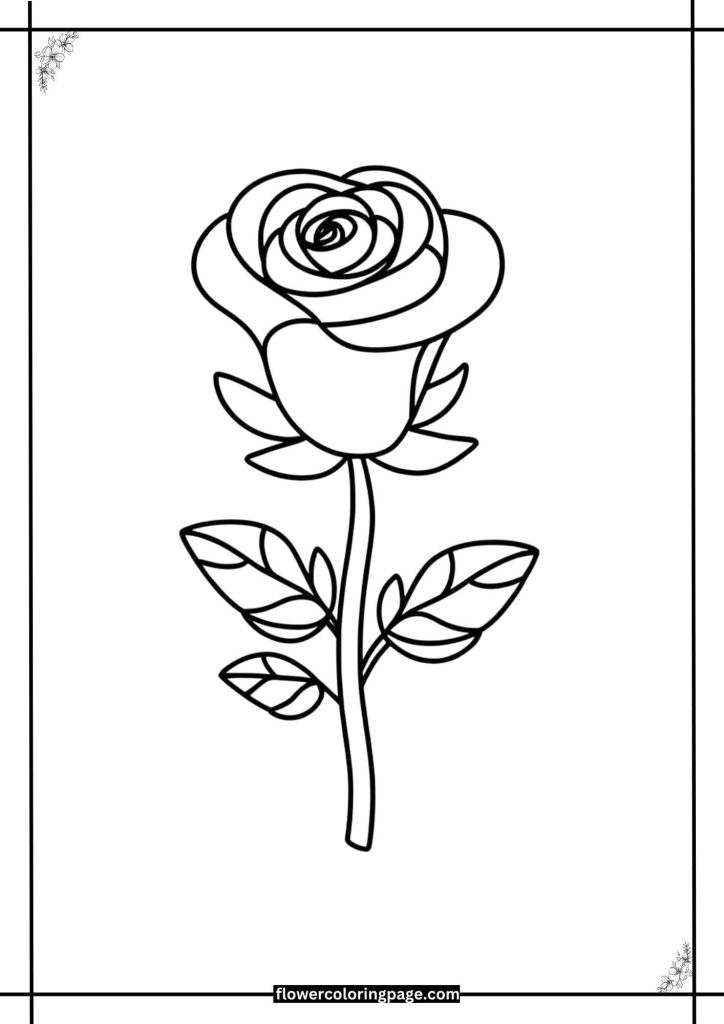 rose coloring pages printable