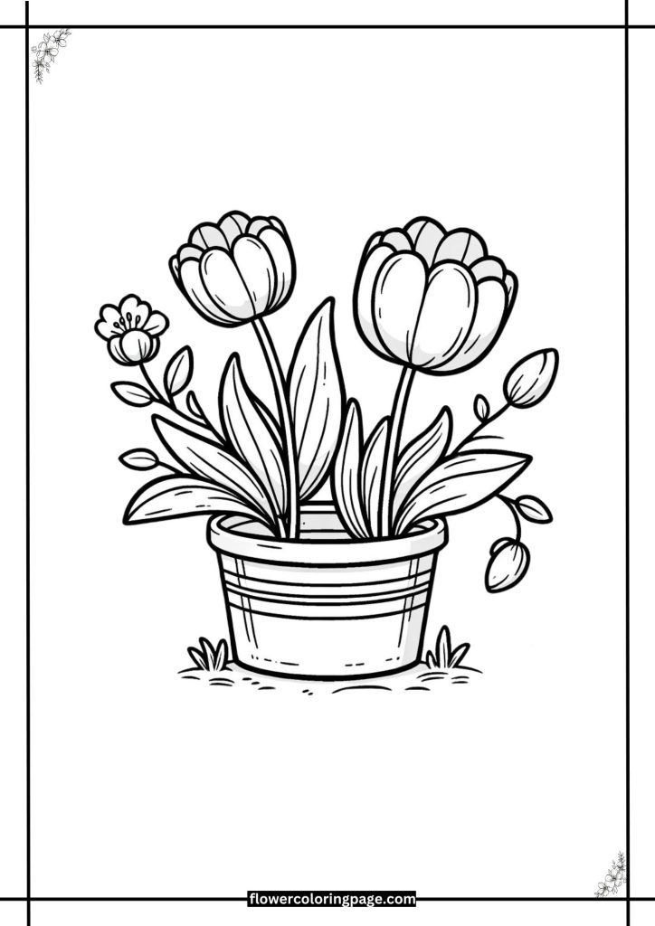 Tulip coloring page