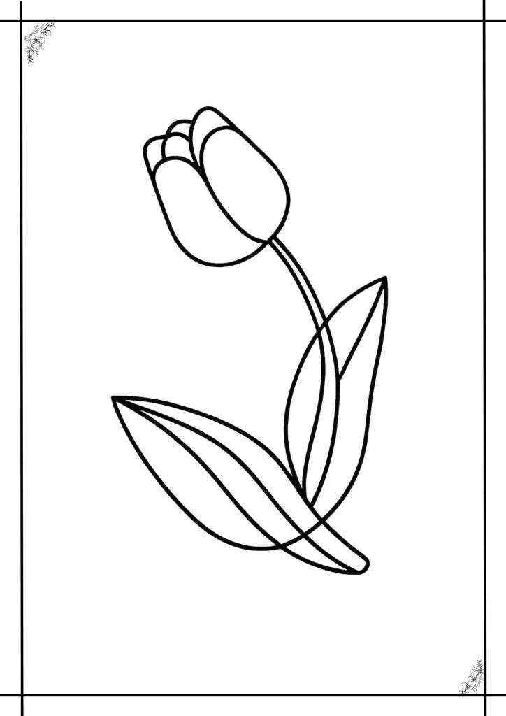 Tulip coloring pages easy