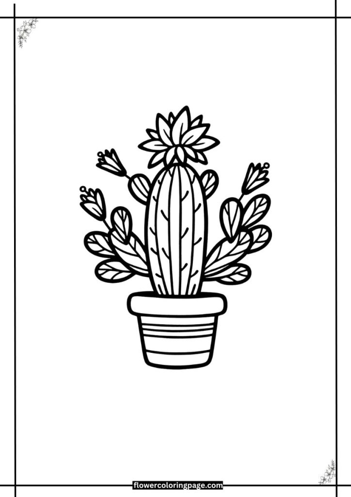 christmas cactus flower coloring page