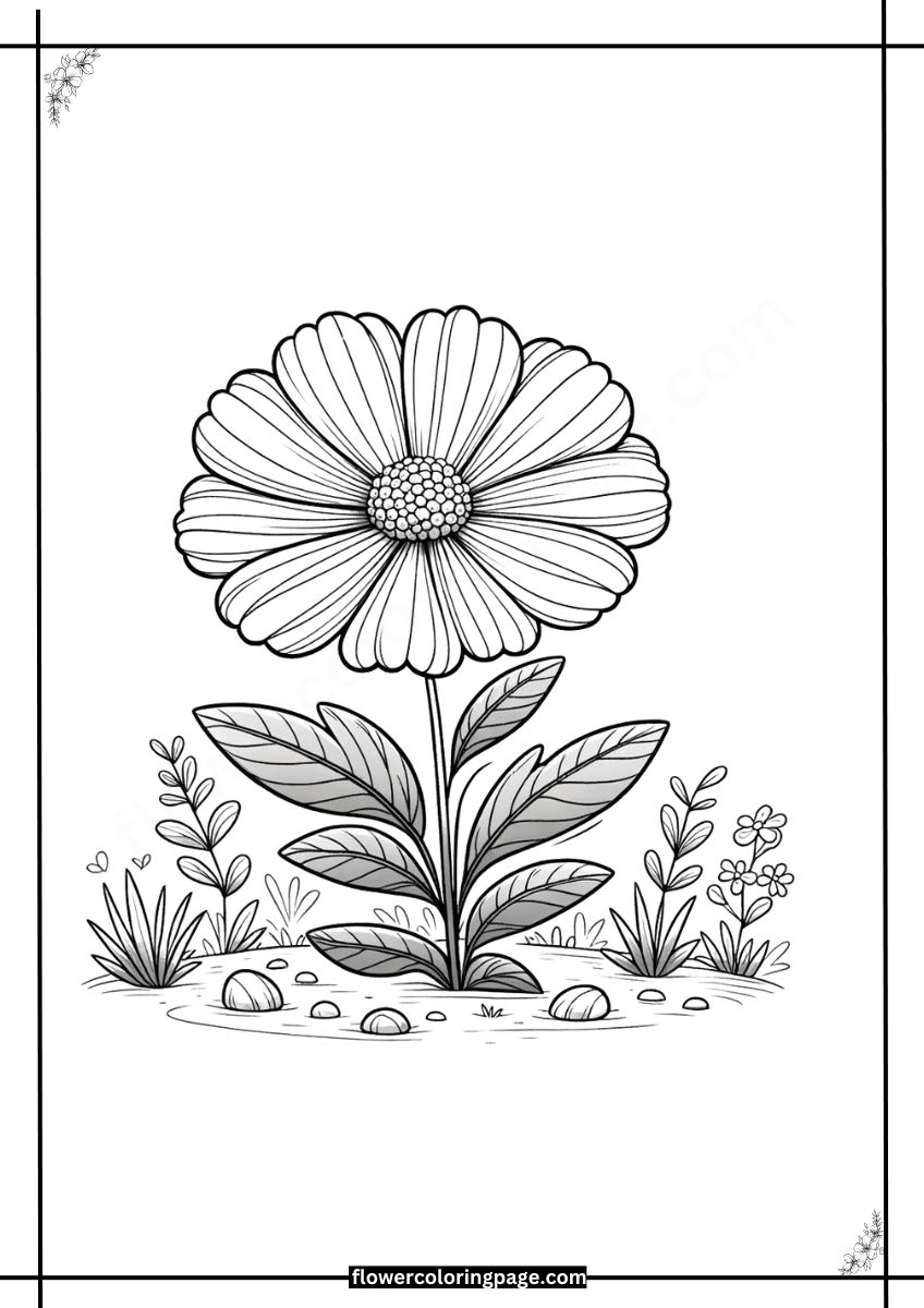 Printable Coreopsis Coloring Pages Free PDF Flower Coloring Page