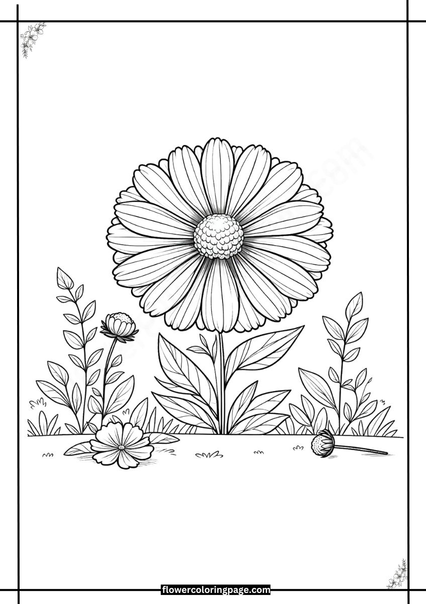 Printable Coreopsis Coloring Pages Free PDF Flower Coloring Page