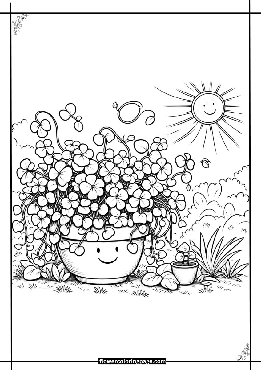 Printable Creeping Jenny Coloring Pages Free PDF - Flower Coloring Page