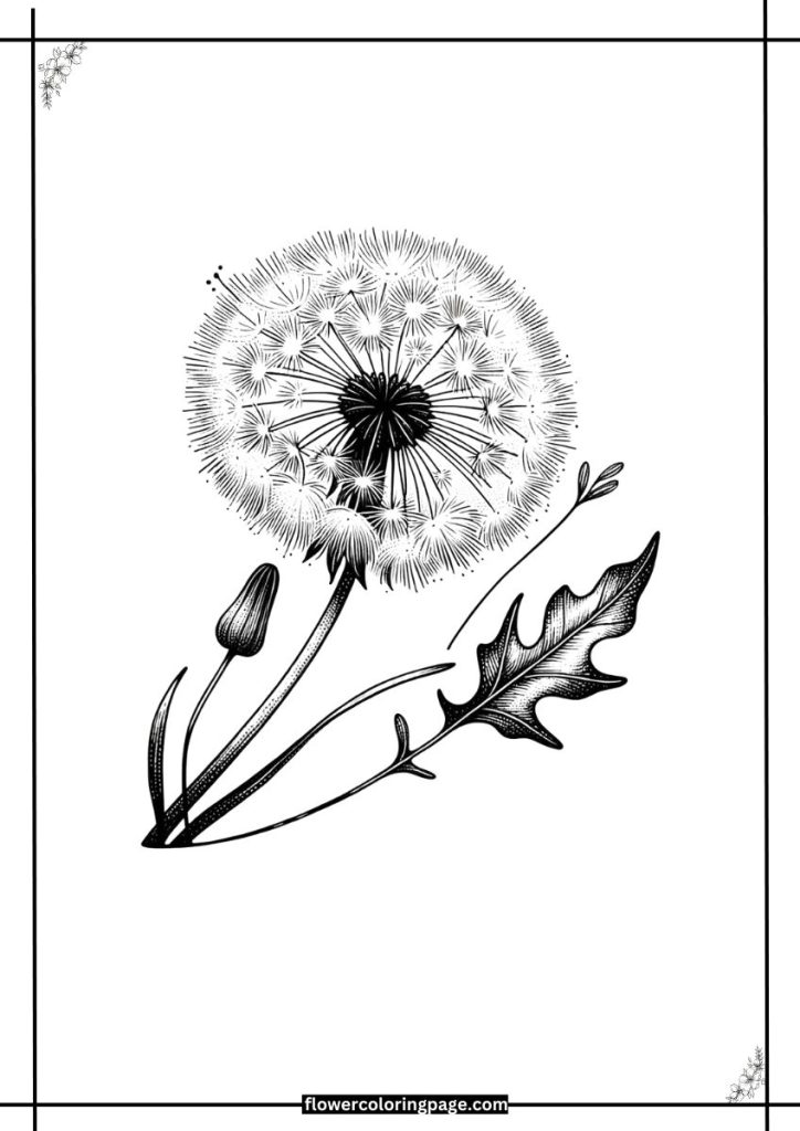 dandelion coloring page