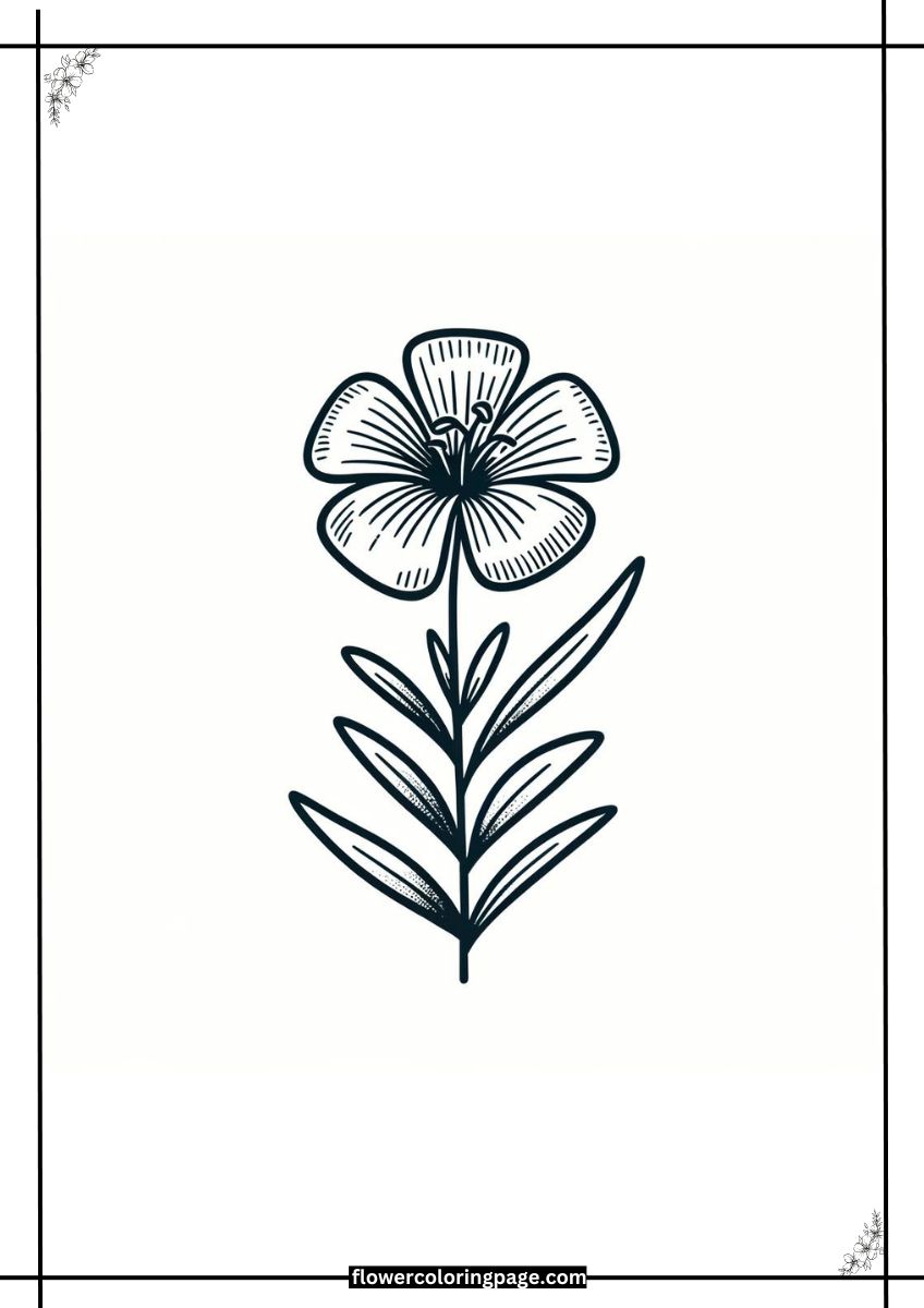 Flax Coloring Pages Free Printable PDF Flower Coloring Page