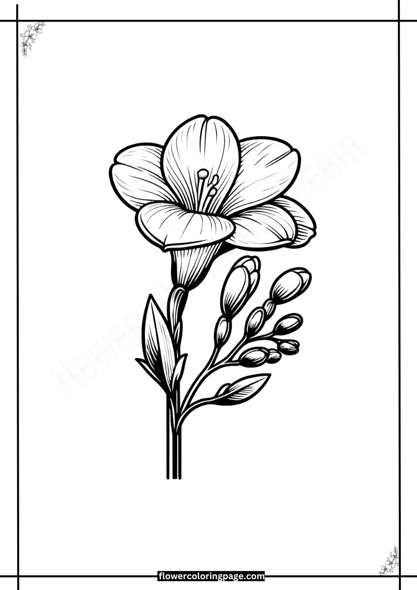 freesia coloring pages