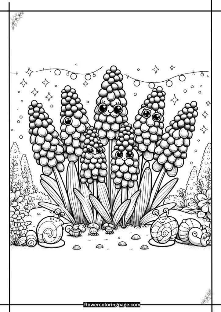 grape hyacinth coloring pages printable