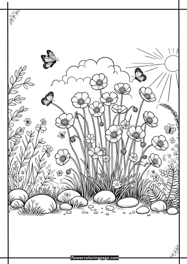 grass of parnassus coloring pages