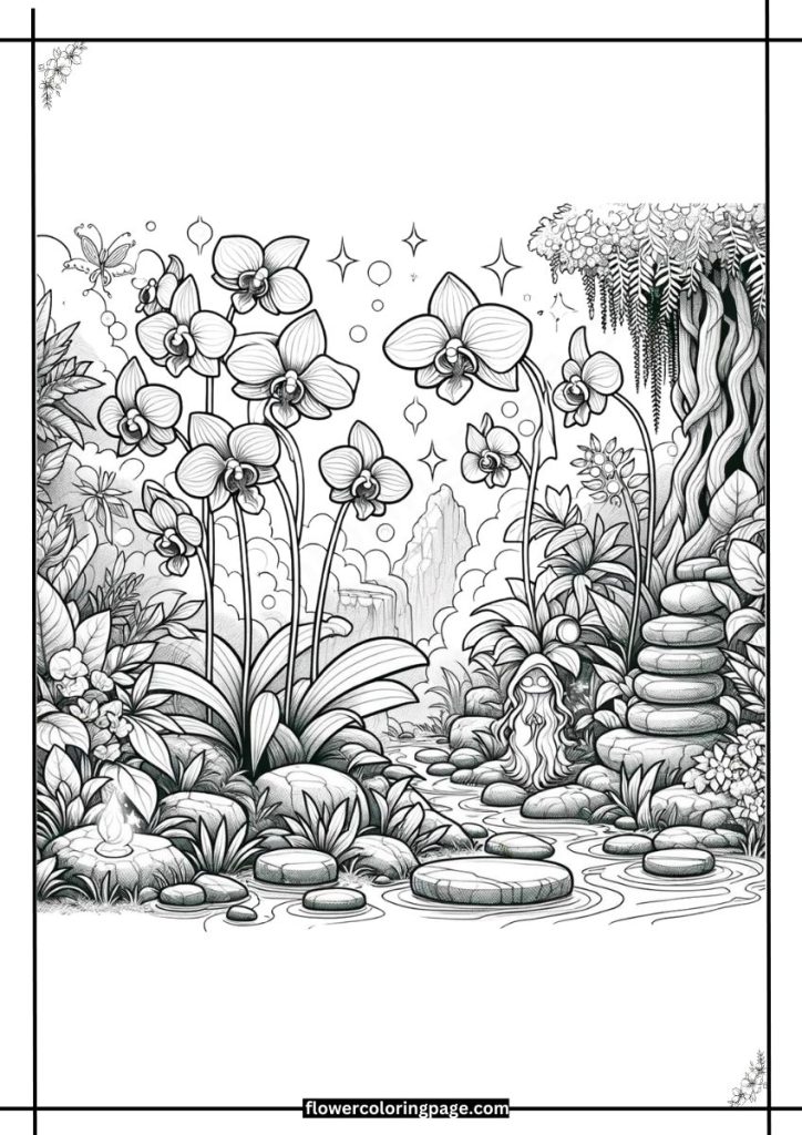 ground orchid coloring pages printable