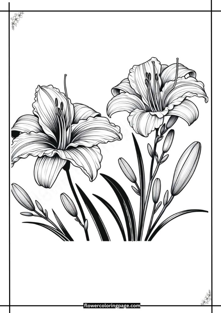 hemerocallis coloring pages free download