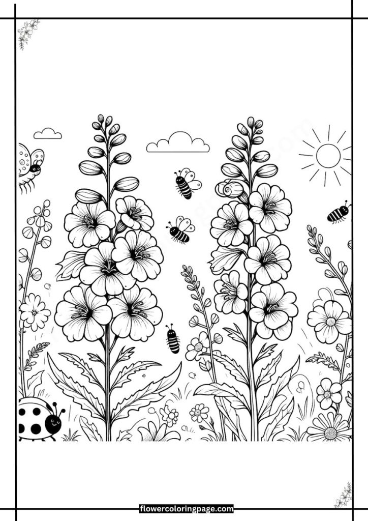 larkspur coloring pages