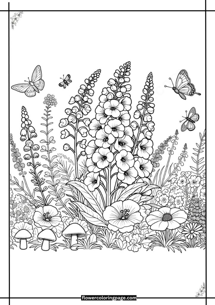 larkspur flower coloring page