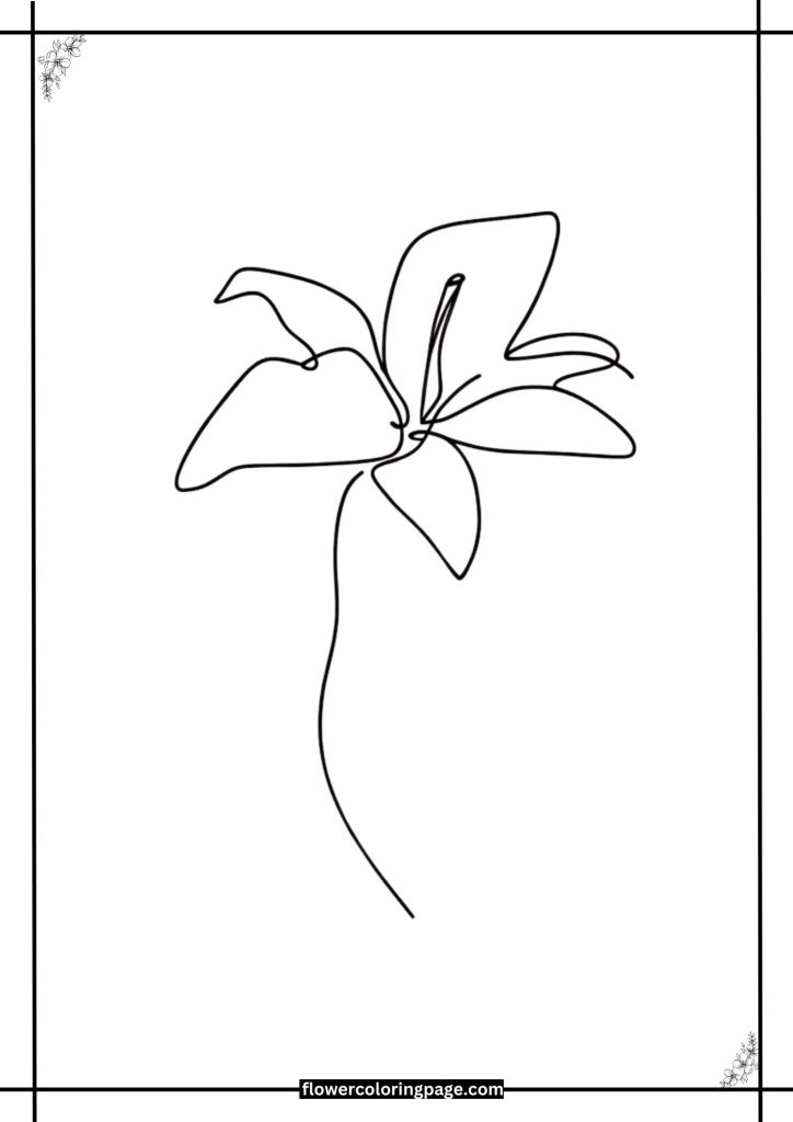 lily coloring page free