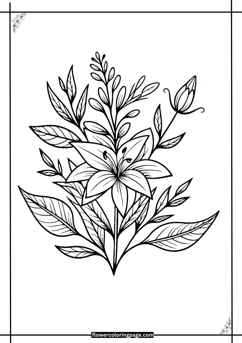 Lobelia Coloring Pages Free Printable PDF Flower Coloring Page