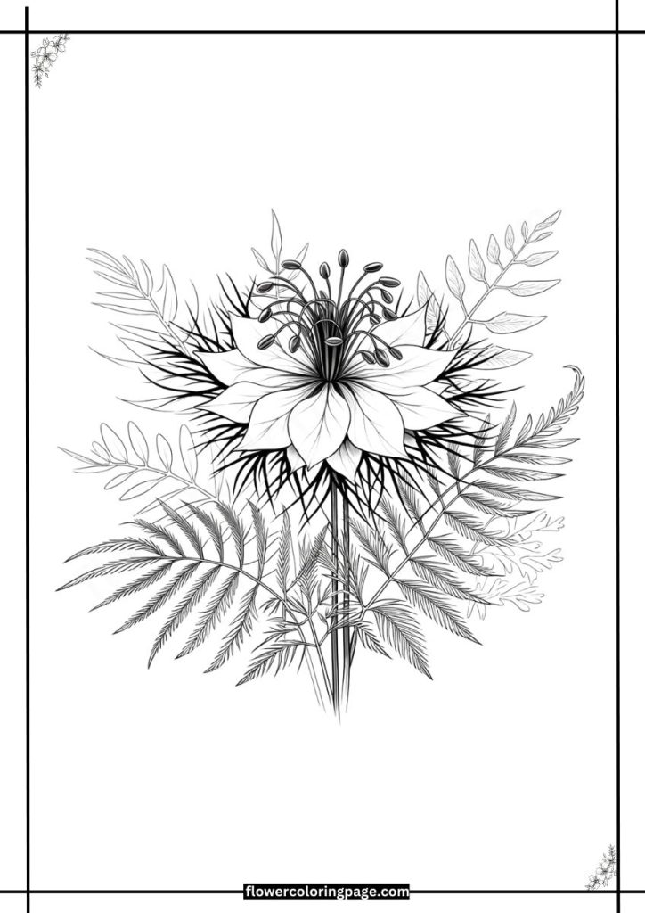 love-in-a-mist coloring pages