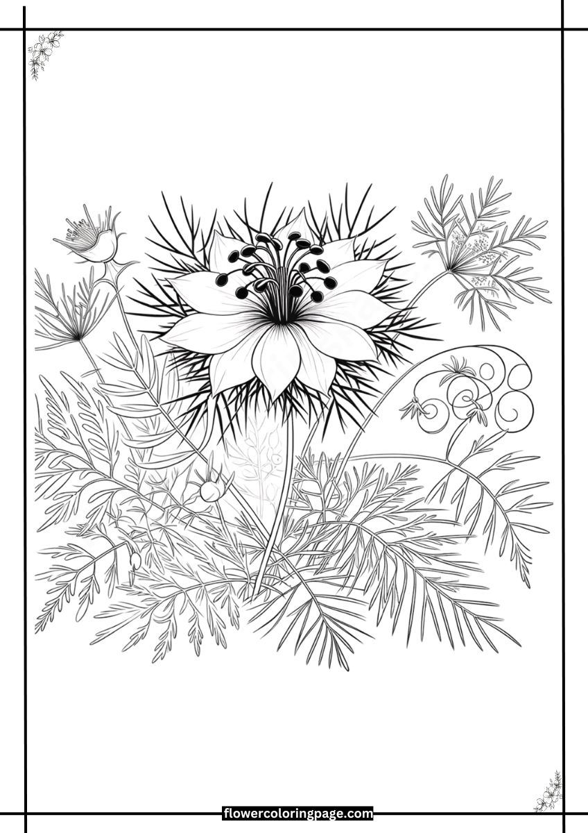 Free LoveinaMist Coloring Pages Printable PDF Flower Coloring Page