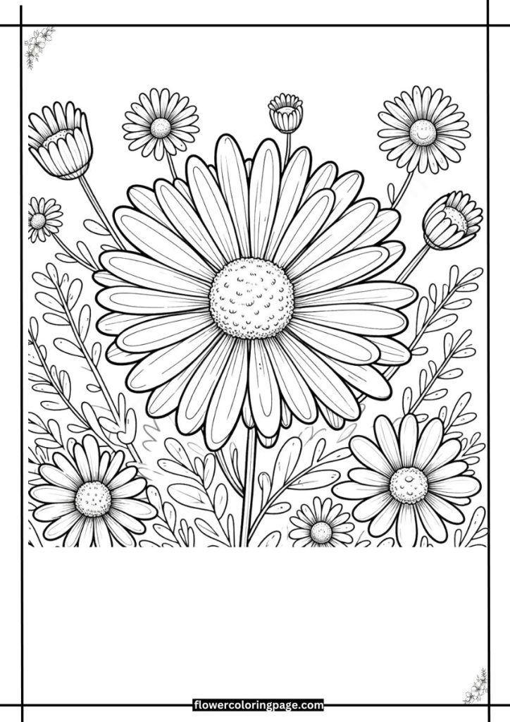 michaelmas daisy coloring pages PDF