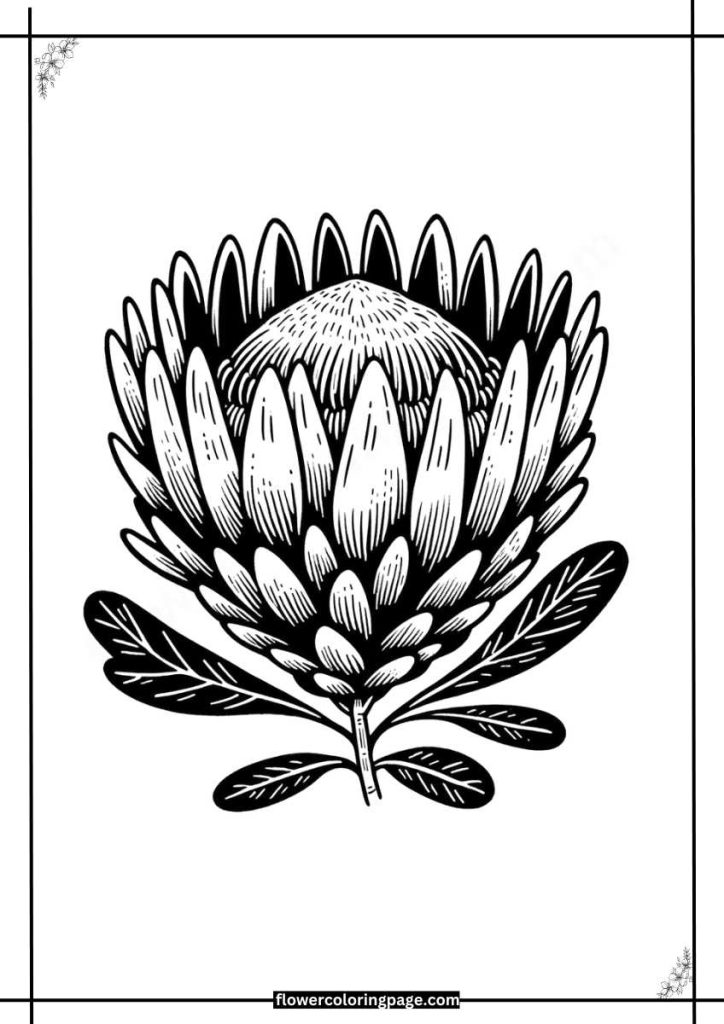 protea colouring pages