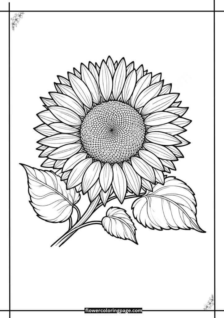 sunflower coloring pages printable