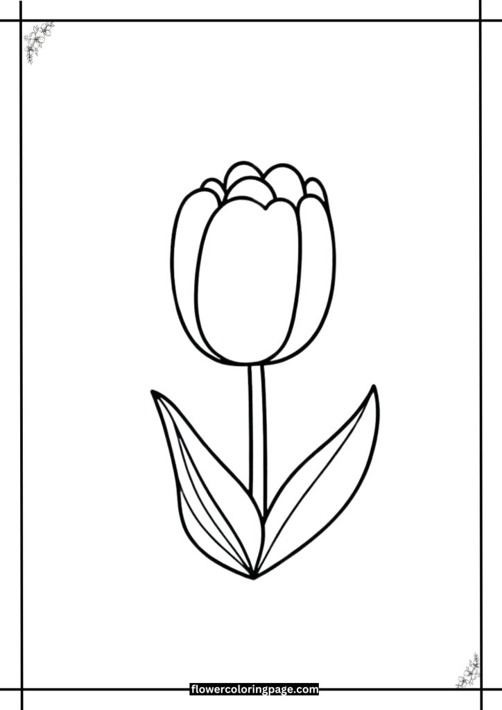 tulip coloring page for adults