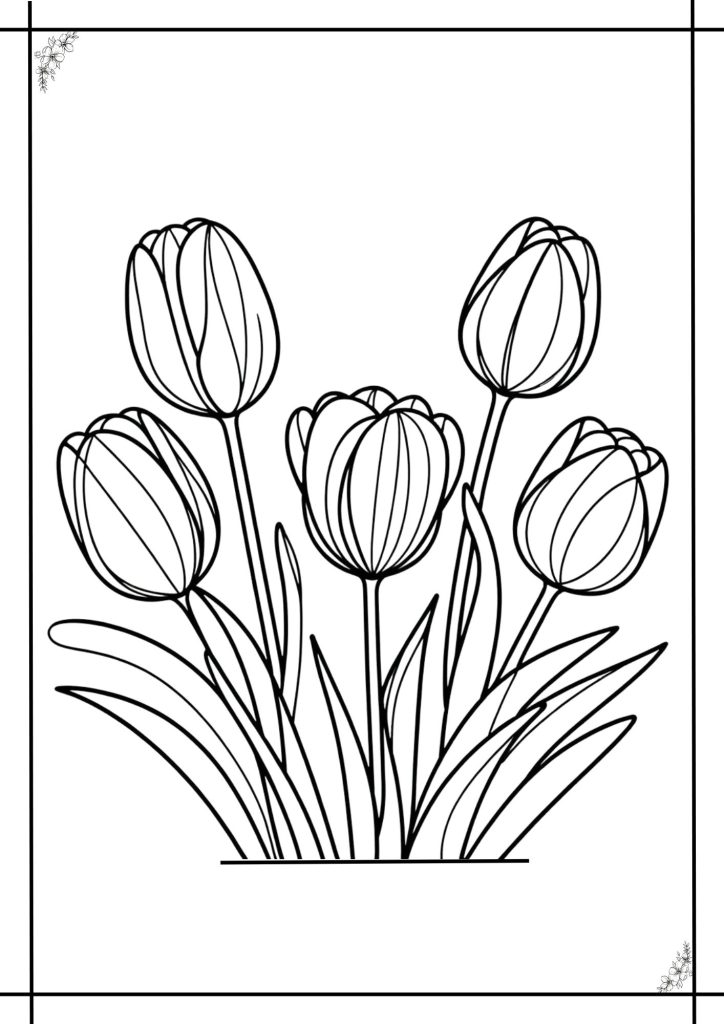 tulip coloring page for toddlers