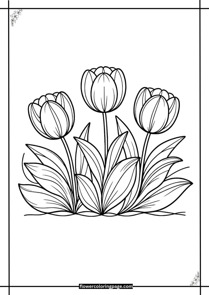 tulip coloring pages for adults