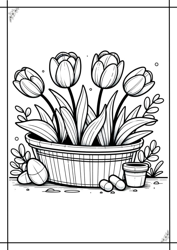 tulip coloring pages free