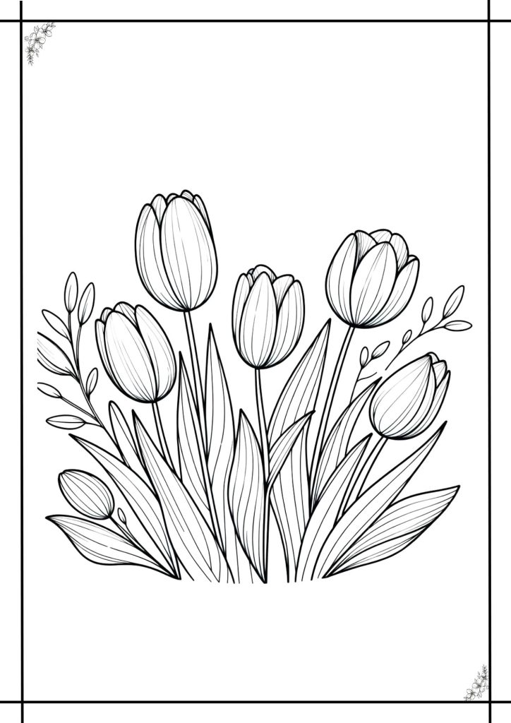 tulip coloring sheet